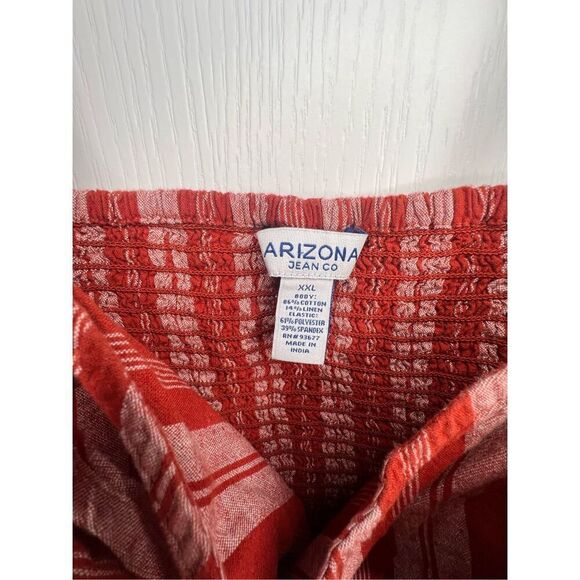 Arizona Jean Company Red Striped Stretchy Two Piece Set With Crop Top - Picture 3 of 6